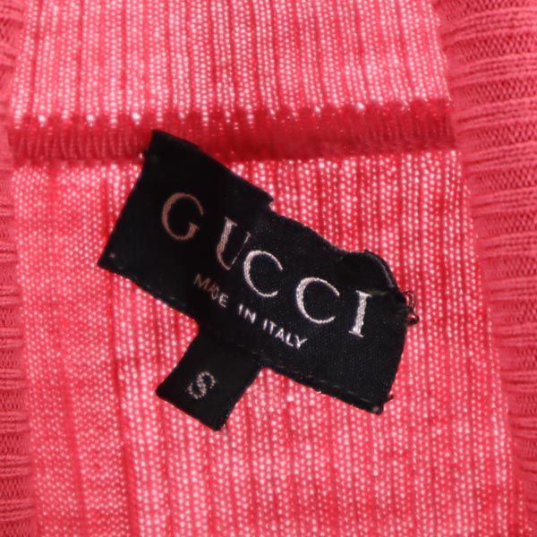 GUCCI グッチ イタリア製 長袖 ハイネック セーター S ピンク系 ニット レディース