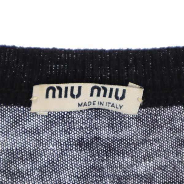 MIUMIU ミュウミュウ イタリア製 長袖 カシミヤブレンド カーディガン 40 ブラック ニット レディース