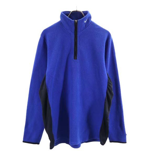 NIKE ナイキ 90s 00s 白タグ オールド ハーフジップ フリースジャケット L ブルー系 裏起毛 メンズ