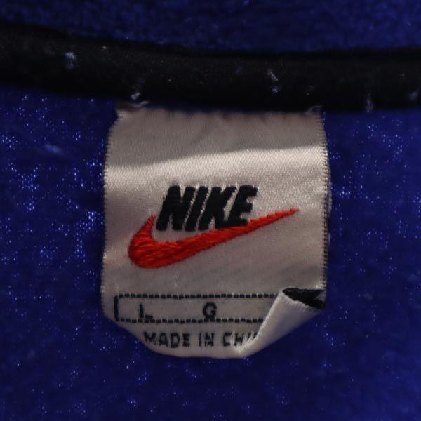 NIKE ナイキ 90s 00s 白タグ オールド ハーフジップ フリースジャケット L ブルー系 裏起毛 メンズ