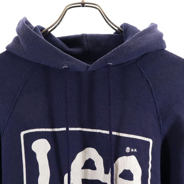 Lee リー 90s USA製 オールド 長袖 プルオーバー パーカー L ネイビー レディース