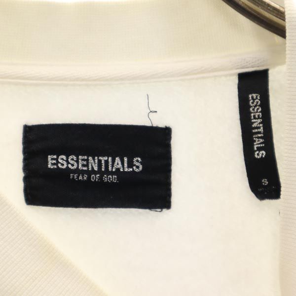 エッセンシャルズ バックプリント 長袖 トレーナー S ホワイト ESSENTIALS 裏起毛 メンズ