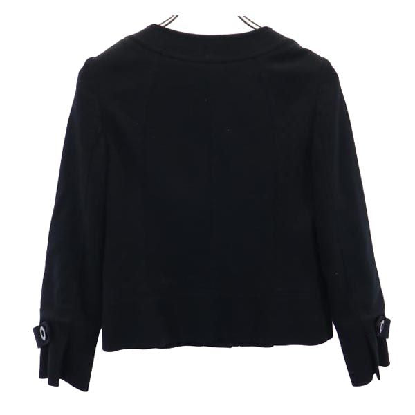 23ku 23区 ノーカラー ジャケット 38 ブラック レディース