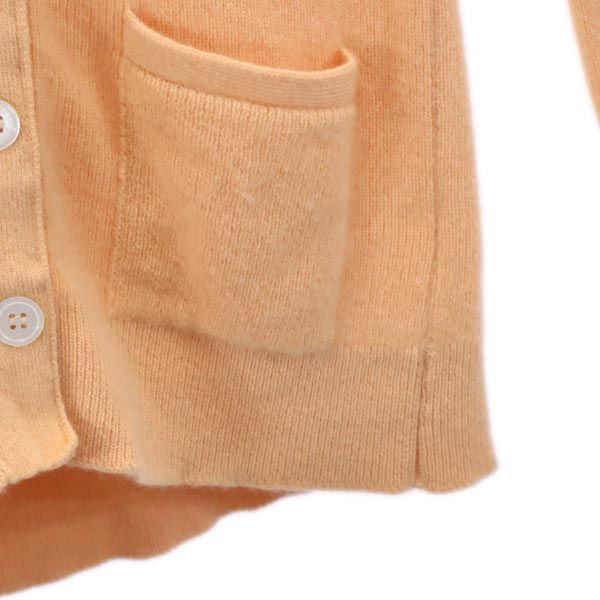 HERMES エルメス 長袖 シルクニット カーディガン 40 オレンジ系 レディース