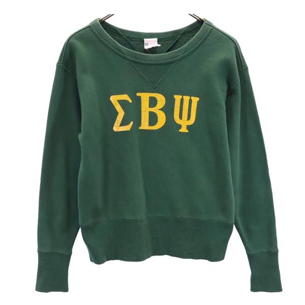 Champion チャンピオン ランタグ 日本製 長袖 スウェット トレーナー グリーン レディース