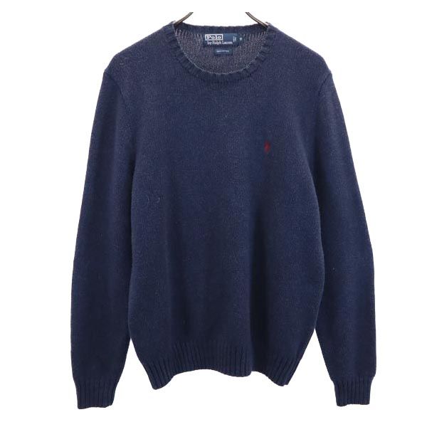 Polo by Ralph Lauren ポロバイラルフローレン インパクト21社製 長袖 コットン ニット M ネイビー セーター メンズ
