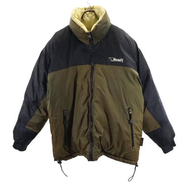 Bear ベアー 長袖 リバーシブル ダウンジャケット S カーキグリーン メンズ
