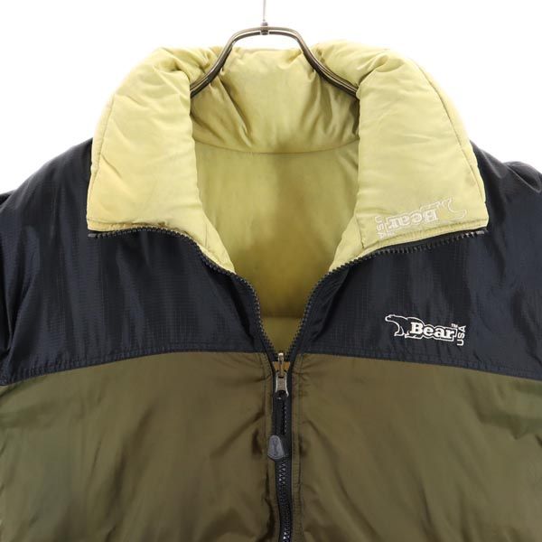 Bear ベアー 長袖 リバーシブル ダウンジャケット S カーキグリーン メンズ