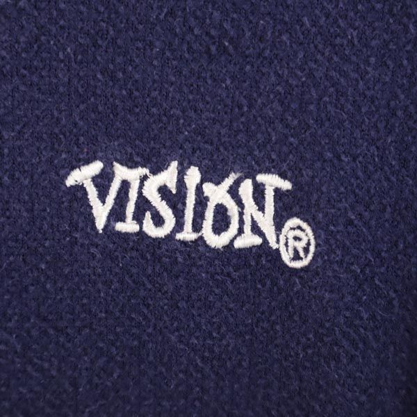 VISION ビジョン 長袖 Vネック セーター L ネイビー系 ニット メンズ