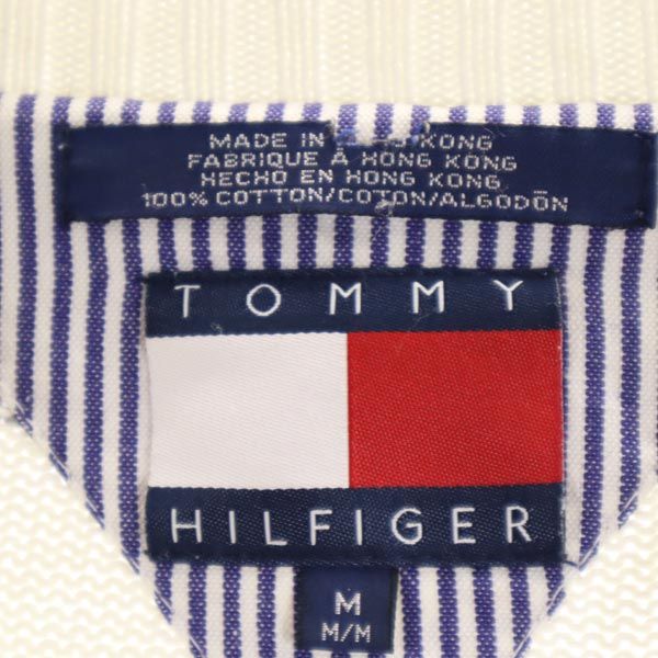 TOMMY HILFIGER トミーヒルフィガー 90s オールド フラッグタグ ボーダー柄 長袖 ニット セーター M グレー メンズ