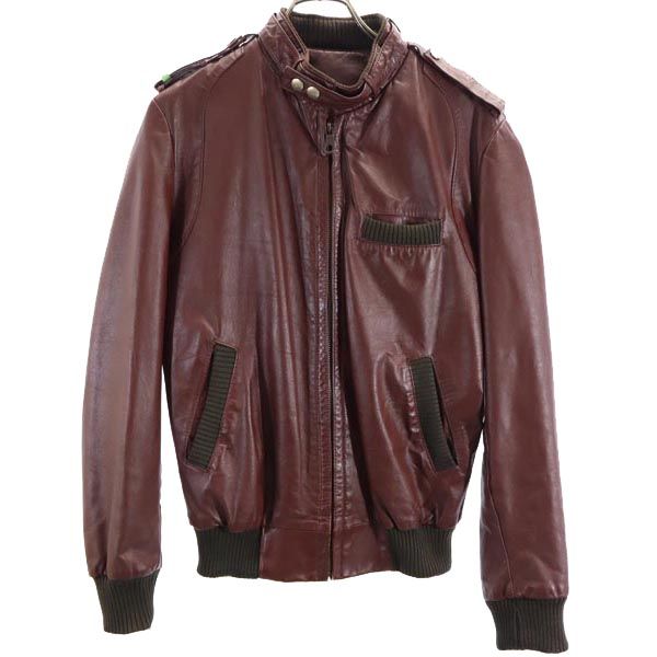 OLD オールド 90s シングルライダースジャケット 8 ボルドー レディース