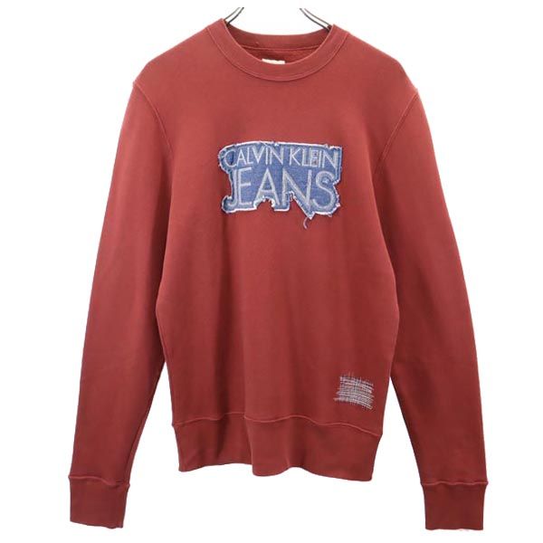 Calvin klein Jeans カルバンクラインジーンズ 長袖 裏起毛 トレーナー S ブラウン系 スウェット メンズ