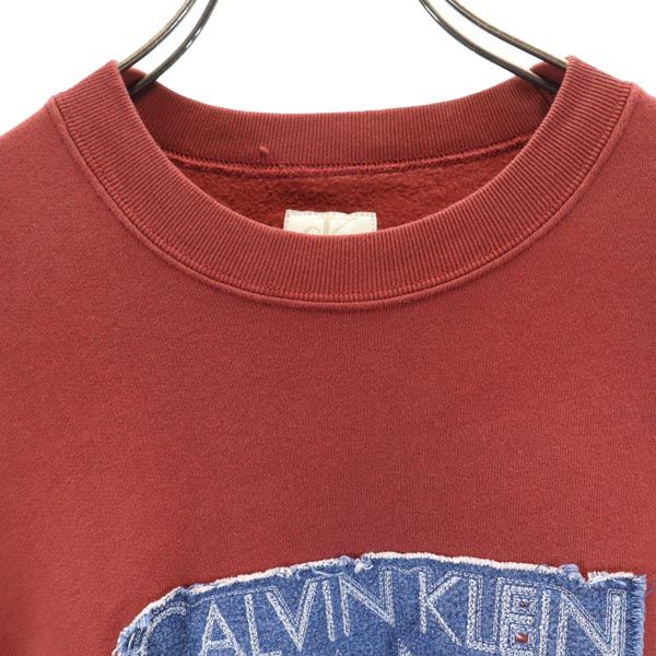 Calvin klein Jeans カルバンクラインジーンズ 長袖 裏起毛 トレーナー S ブラウン系 スウェット メンズ