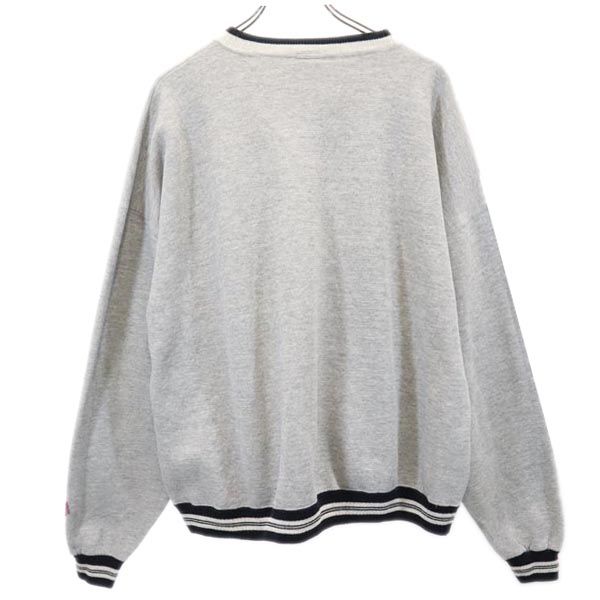 エムブイスポーツ 90s USA製 オールド 長袖 スウェット トレーナー L グレー MV SPORT RED RAIDERS メンズ