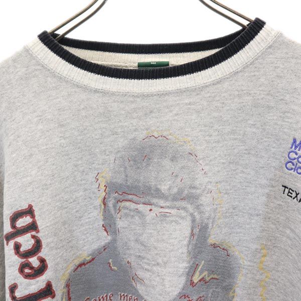 エムブイスポーツ 90s USA製 オールド 長袖 スウェット トレーナー L グレー MV SPORT RED RAIDERS メンズ