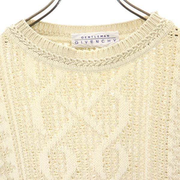 GIVENCHY ジバンシィ イタリア製 シルクブレンド 長袖 ニット セーター 50 ベージュ メンズ
