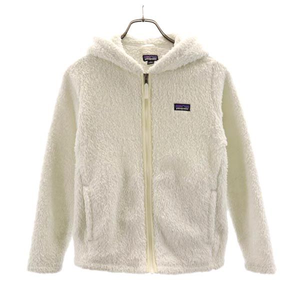 patagonia パタゴニア アウトドア 長袖 ボア フリース ジップパーカー L12 白 キッズ