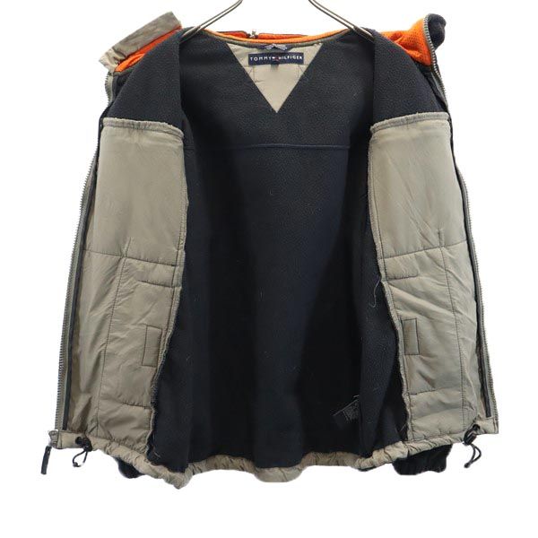 TOMMY HILFIGER トミーヒルフィガー フリースジャケット S ネイビー フード メンズ