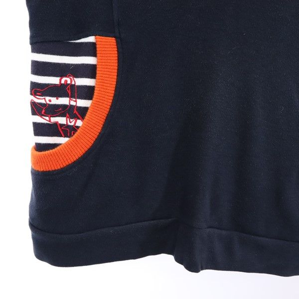 JC de CASTELBAJAC カステルバジャック 日本製 長袖 Vネック パーカー 44 ネイビー プルオーバー レディース