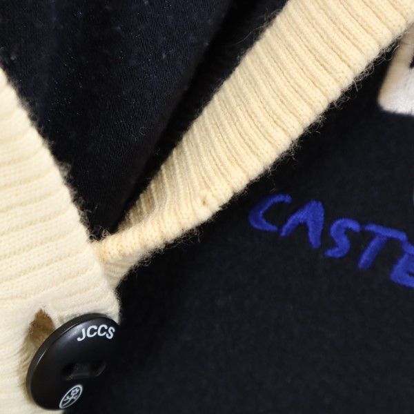 JC de CASTELBAJAC カステルバジャック 日本製 長袖 Vネック パーカー 44 ネイビー プルオーバー レディース