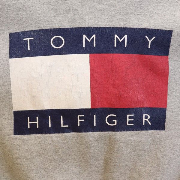 TOMMY HILFIGER トミーヒルフィガー オールド USA製 長袖 スウェット トレーナー M グレー 裏起毛 メンズ