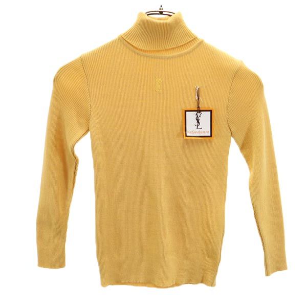 未使用 YVES SAINT LAURENT イヴサンローラン ウールブレンド 長袖 タートルネック セーター 130 イエロー系 ニット キッズ