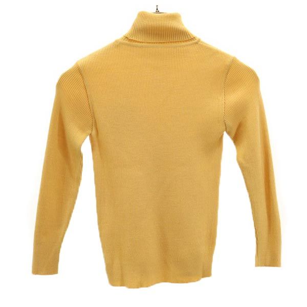 未使用 YVES SAINT LAURENT イヴサンローラン ウールブレンド 長袖 タートルネック セーター 130 イエロー系 ニット キッズ