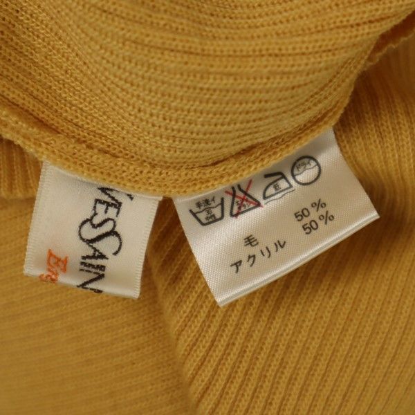 未使用 YVES SAINT LAURENT イヴサンローラン ウールブレンド 長袖 タートルネック セーター 130 イエロー系 ニット キッズ