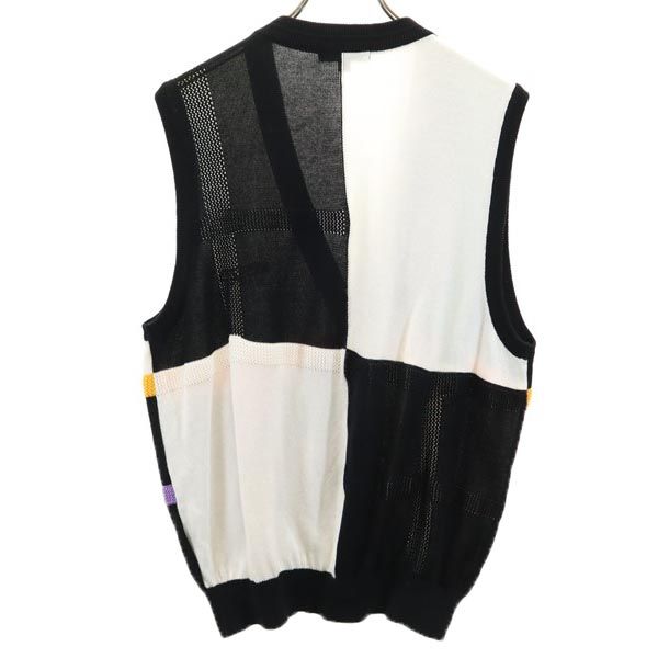 ケンゾーゴルフ 90s 日本製 オールド Vネック ニットベスト 3 ホワイト KENZO GOLF メンズ