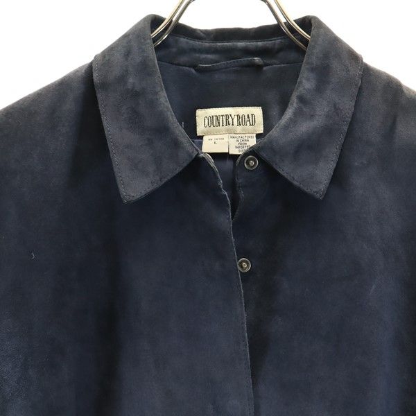カントリーロード 長袖 スエードレザージャケット L ネイビー系 COUNTRY ROAD レディース