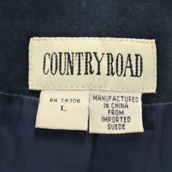 カントリーロード 長袖 スエードレザージャケット L ネイビー系 COUNTRY ROAD レディース