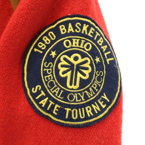 長袖 スタジャン M レッド系 メンズ