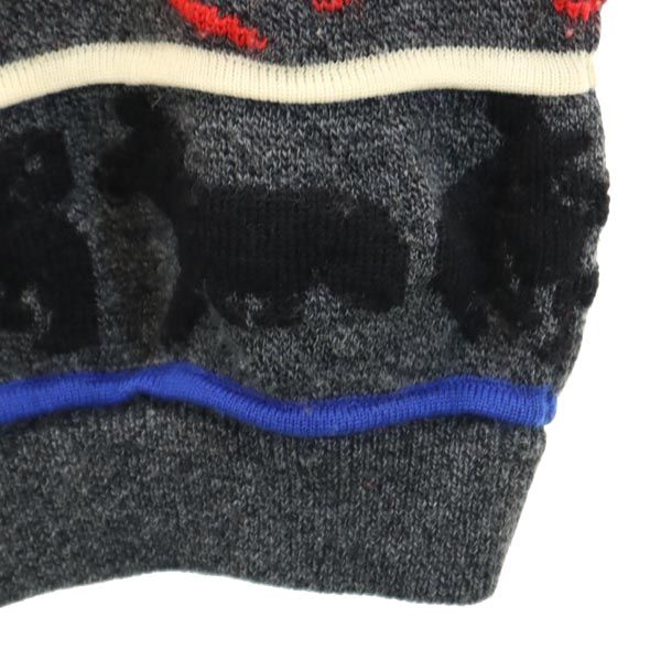 HYSPORT 90s ウール オールド 総柄 長袖 セーター 16 グレー系 ニット メンズ