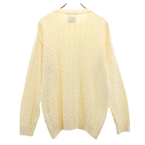 TOMMY HILFIGER トミーヒルフィガー 90s オールド フラッグタグ 長袖 コットン セーター XL アイボリー ニット メンズ