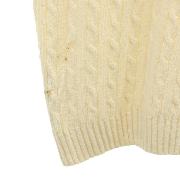 TOMMY HILFIGER トミーヒルフィガー 90s オールド フラッグタグ 長袖 コットン セーター XL アイボリー ニット メンズ