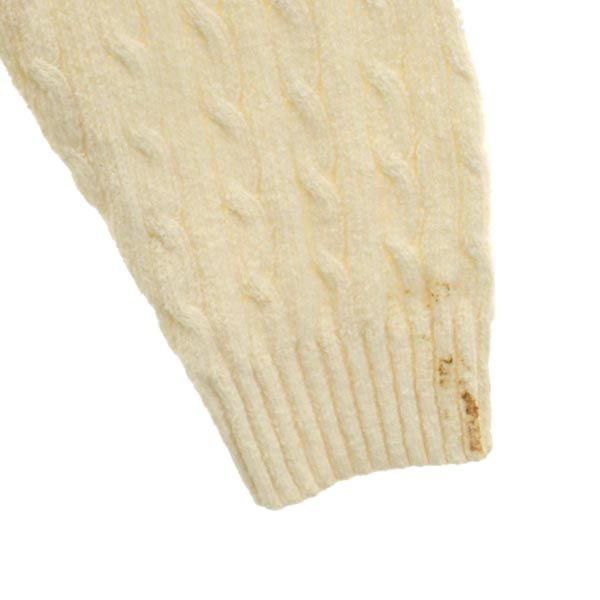 TOMMY HILFIGER トミーヒルフィガー 90s オールド フラッグタグ 長袖 コットン セーター XL アイボリー ニット メンズ