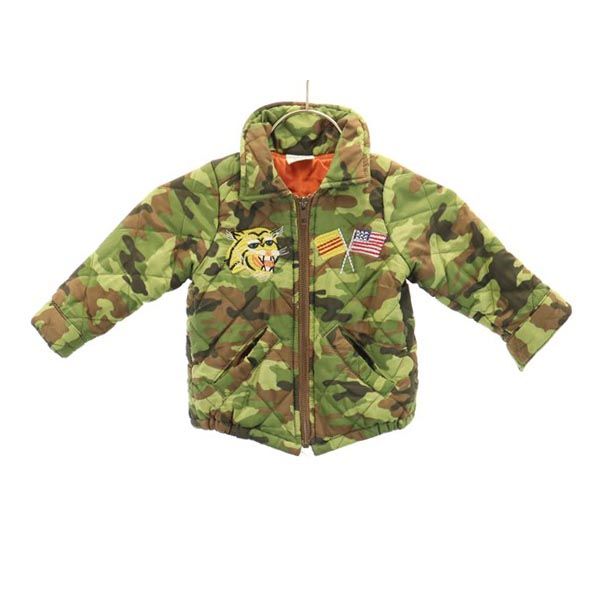 BREEZE ブリーズ ベトジャン 復刻 迷彩柄 キルティングジャケット 80 カーキ系 キッズ