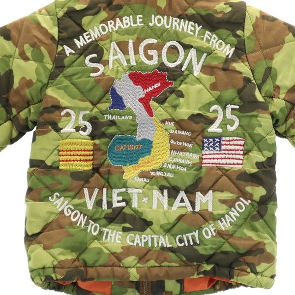 ブリーズ ベトジャン 復刻 迷彩柄 キルティングジャケット 80 カーキ系 BREEZE キッズ