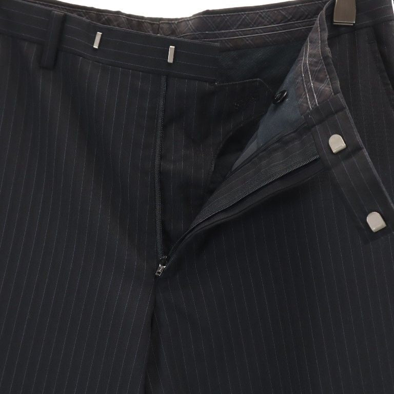 バーバリーブラックレーベル 三陽商会 ストライプ スーツ 上下 セットアップ 42R ブラック系 BURBERRY BLACK LABEL メンズ