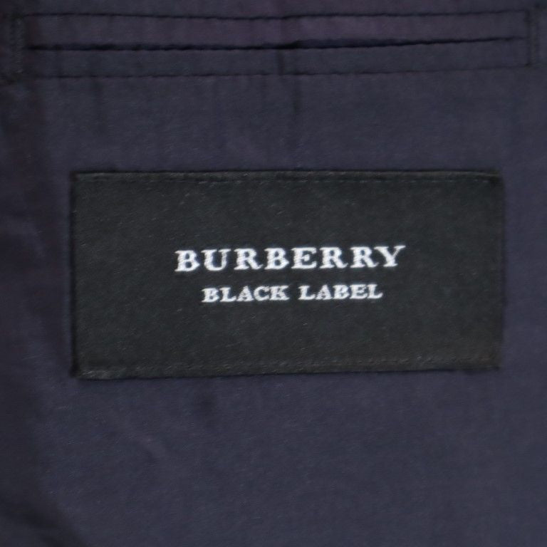 バーバリーブラックレーベル 三陽商会 ストライプ スーツ 上下 セットアップ 42R ブラック系 BURBERRY BLACK LABEL メンズ