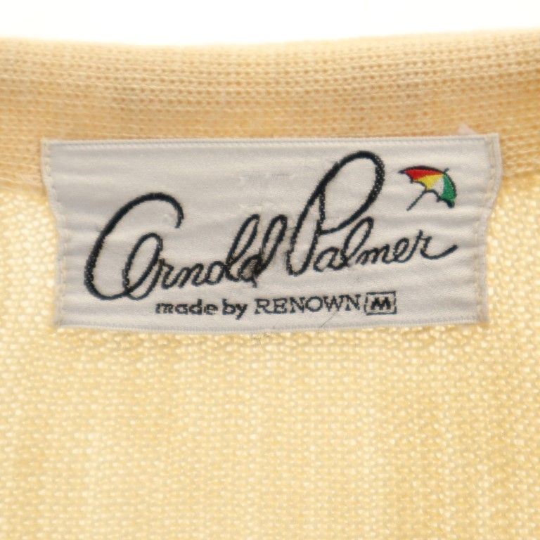Arnold Palmer アーノルドパーマー 長袖 Vネック ニット カーディガン M ベージュ系 メンズ