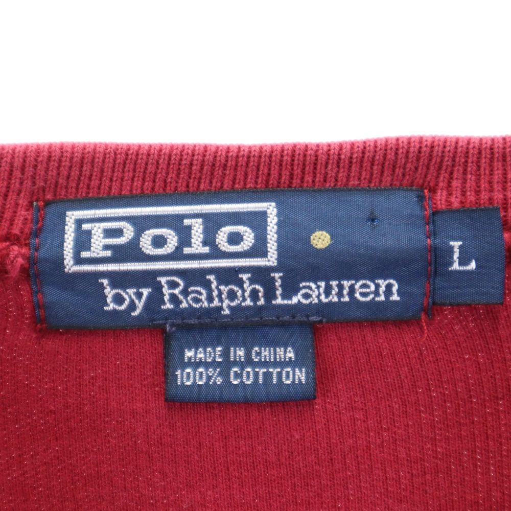 Polo by Ralph Lauren ポロバイラルフローレン 長袖 Vネック トレーナー L ボルドー スウェット メンズ