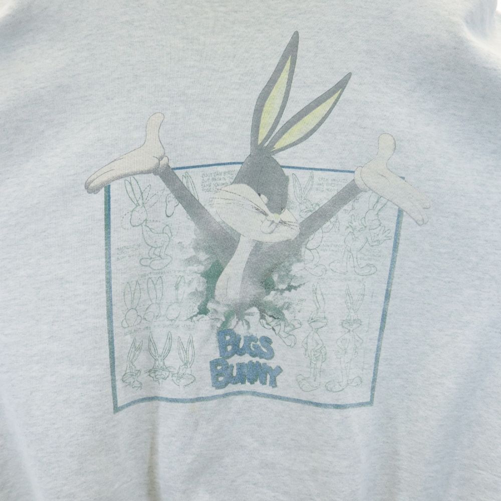 Warner Bros ワーナーブラザース 90s オールド プリント 長袖 トレーナー ホワイト スウェット メンズ