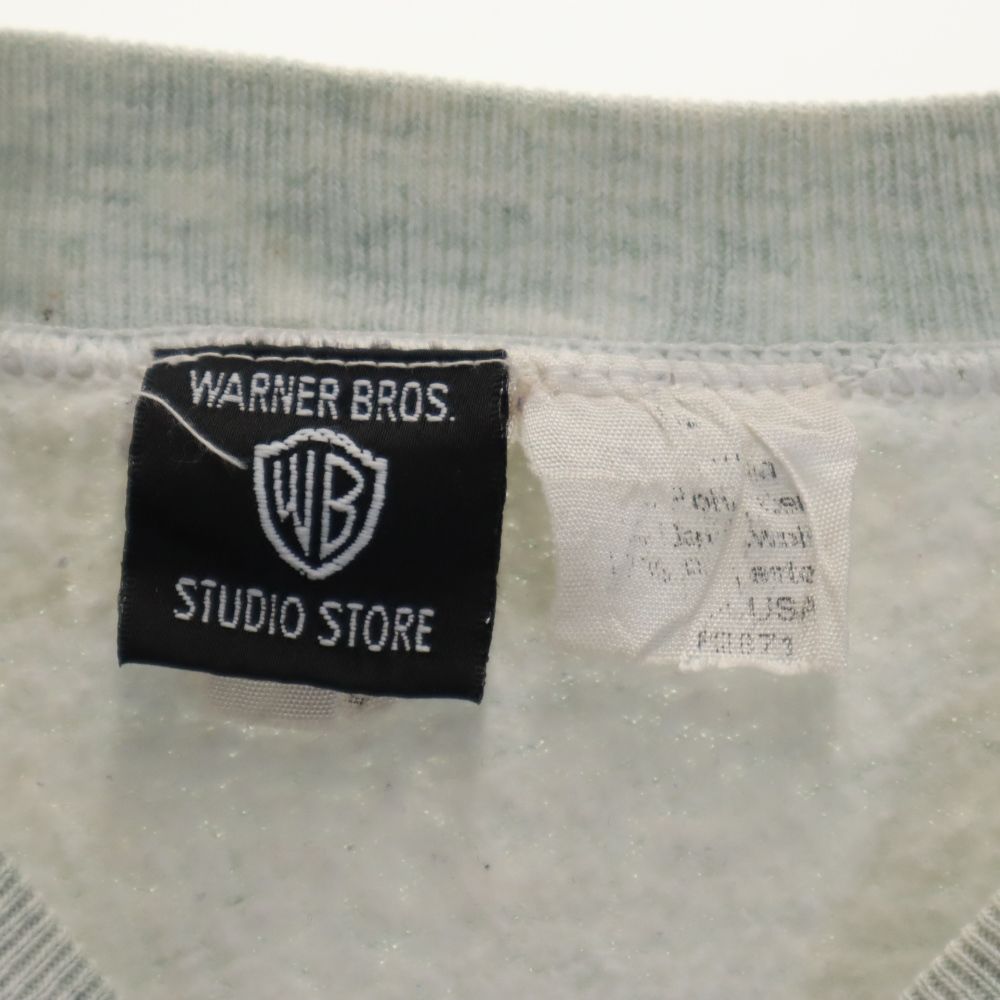 Warner Bros ワーナーブラザース 90s オールド プリント 長袖 トレーナー ホワイト スウェット メンズ