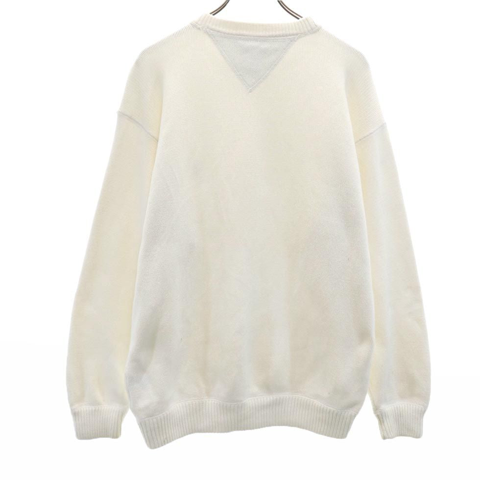 TOMMY HILFIGER トミーヒルフィガー 90s オールド フラッグタグ 長袖 コットン セーター L ホワイト系 ニット メンズ