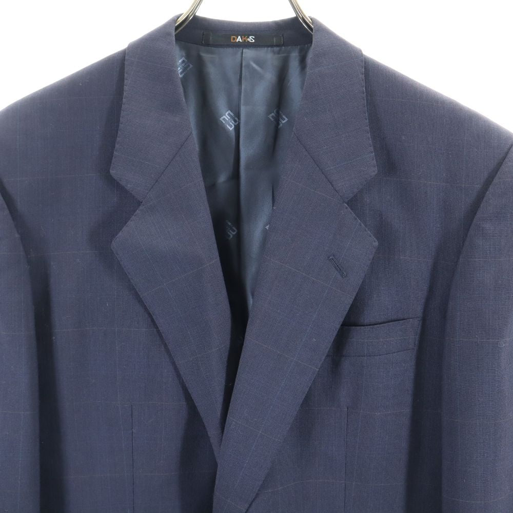 DAKS ダックス 日本製 チェック柄 テーラードジャケット 94AB4 ネイビー メンズ