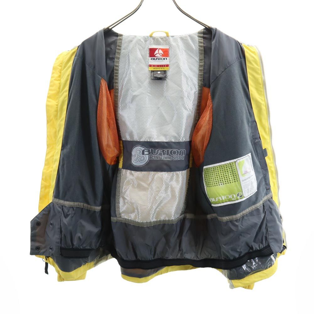 BURTON バートン スノーボード ウェア S イエロー ナイロン ジャケット フード 裏メッシュ レディース