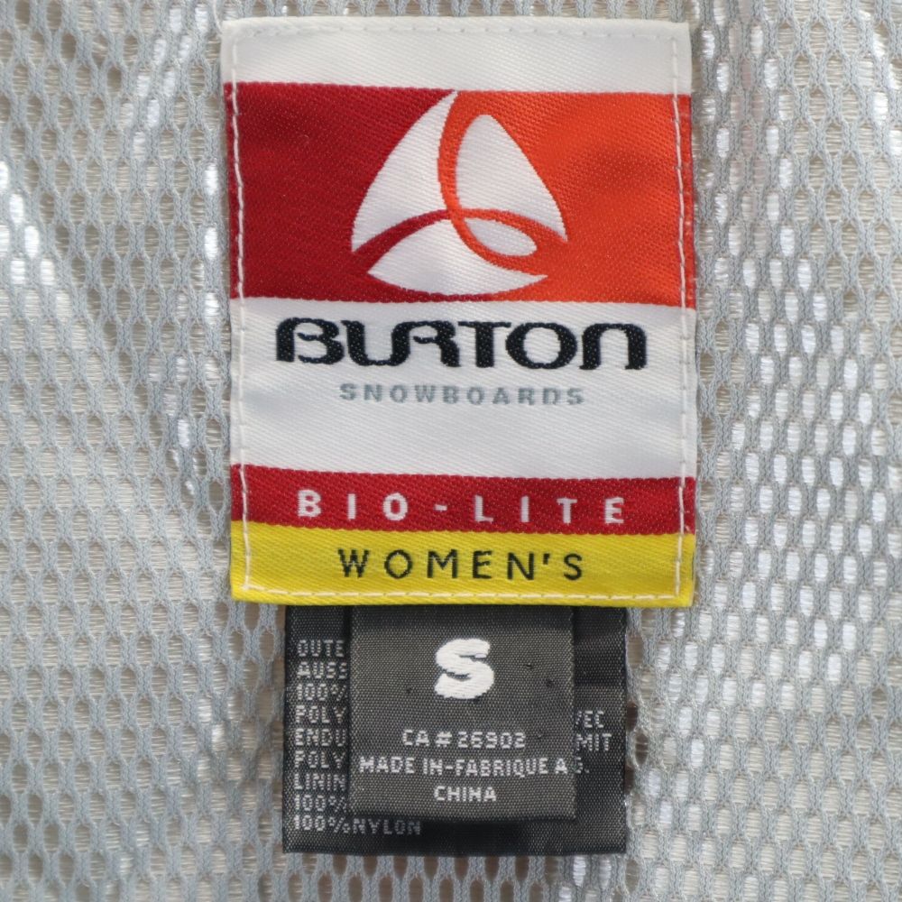 BURTON バートン スノーボード ウェア S イエロー ナイロン ジャケット フード 裏メッシュ レディース