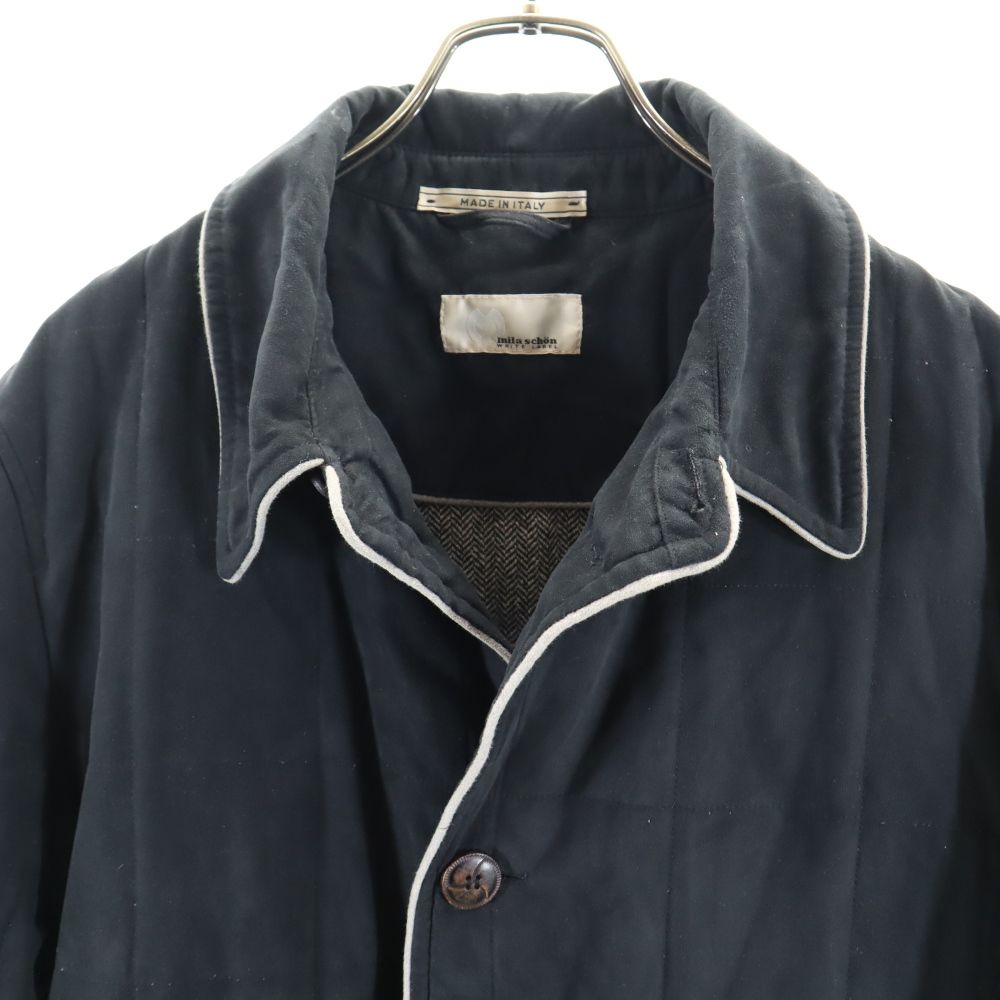 ミラショーン イタリア製 キルティングジャケット 48 ブラック系 mila schon メンズ