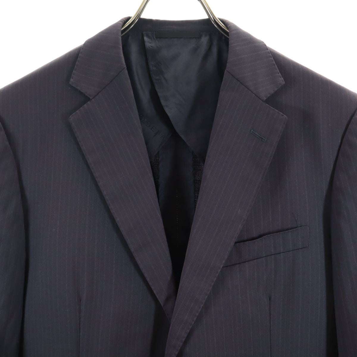 BURBERRY バーバリー 三陽商会 日本製 ストライプ柄 ウール テーラードジャケット 96-86-170 ネイビー系 メンズ